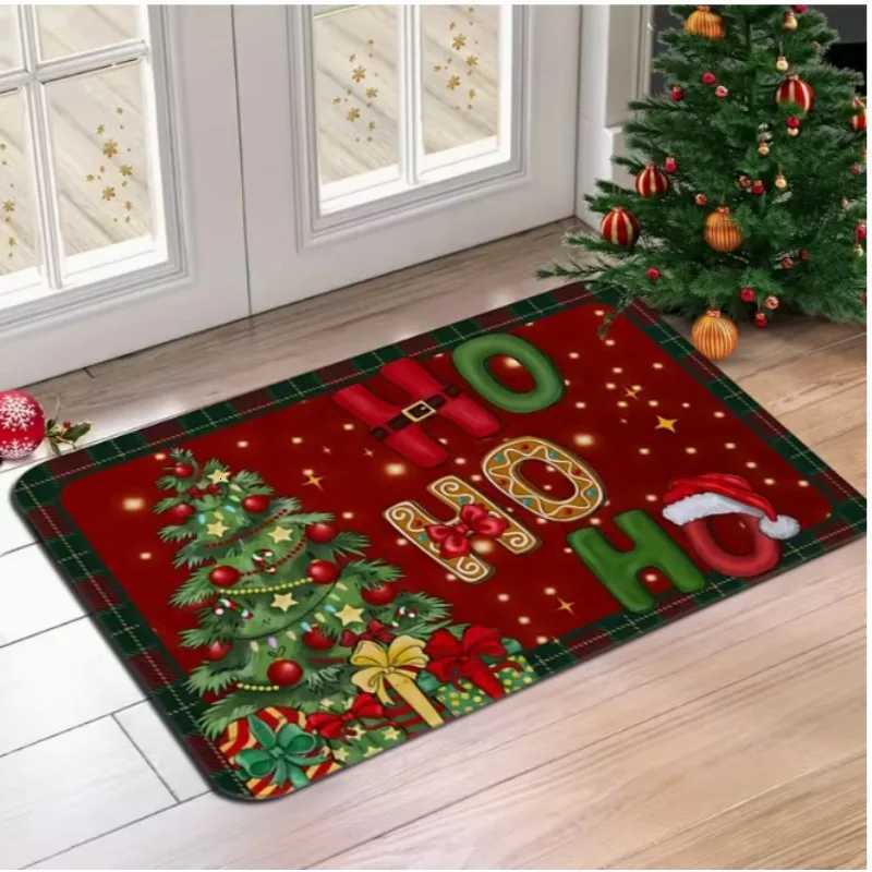 A Christmas Tree Door Mat Holiday Decoration Floor Mat Absorbent Floor Mat Seasonal Decoration of Household Entrance BathroomM251126