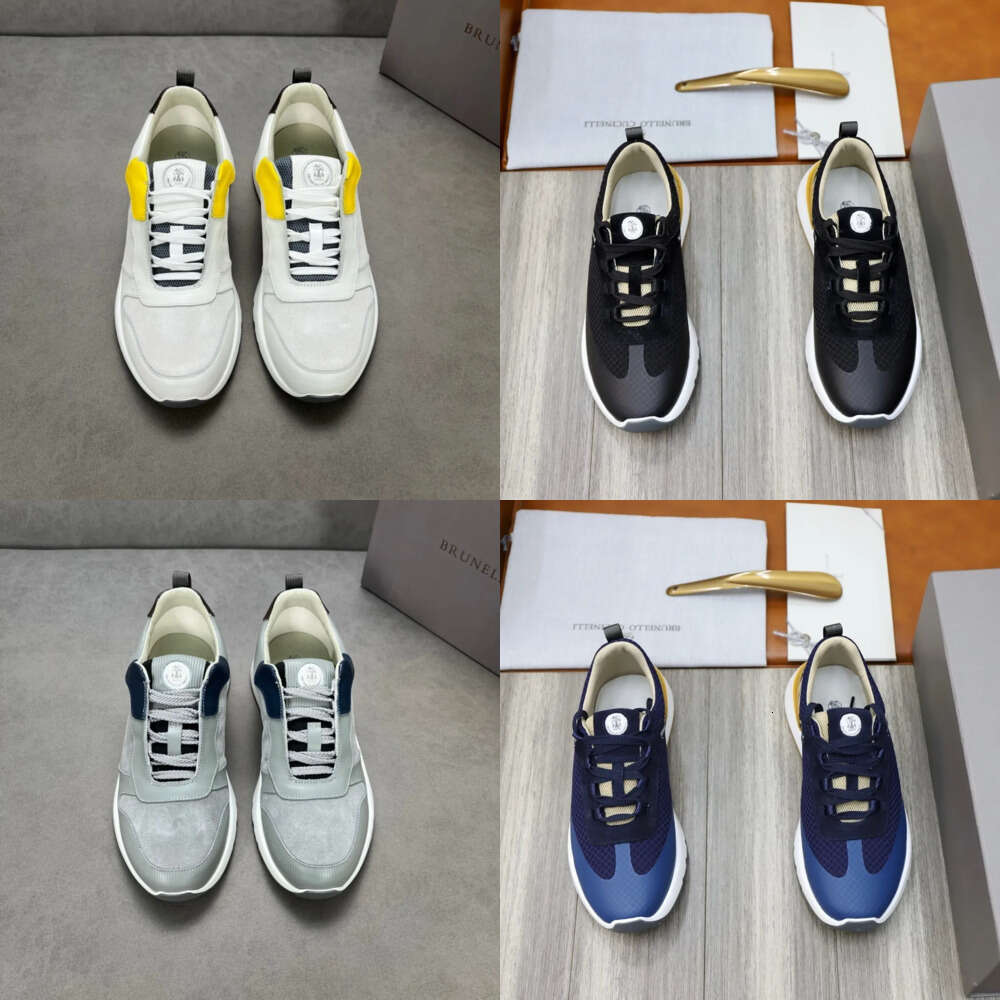 Brunello Cucinelli Mens womens designer sneaker BC low Knitted mesh Casual luxury leather Loafers dress shoe Flat walk run Outdoor sport tennis Training shoes