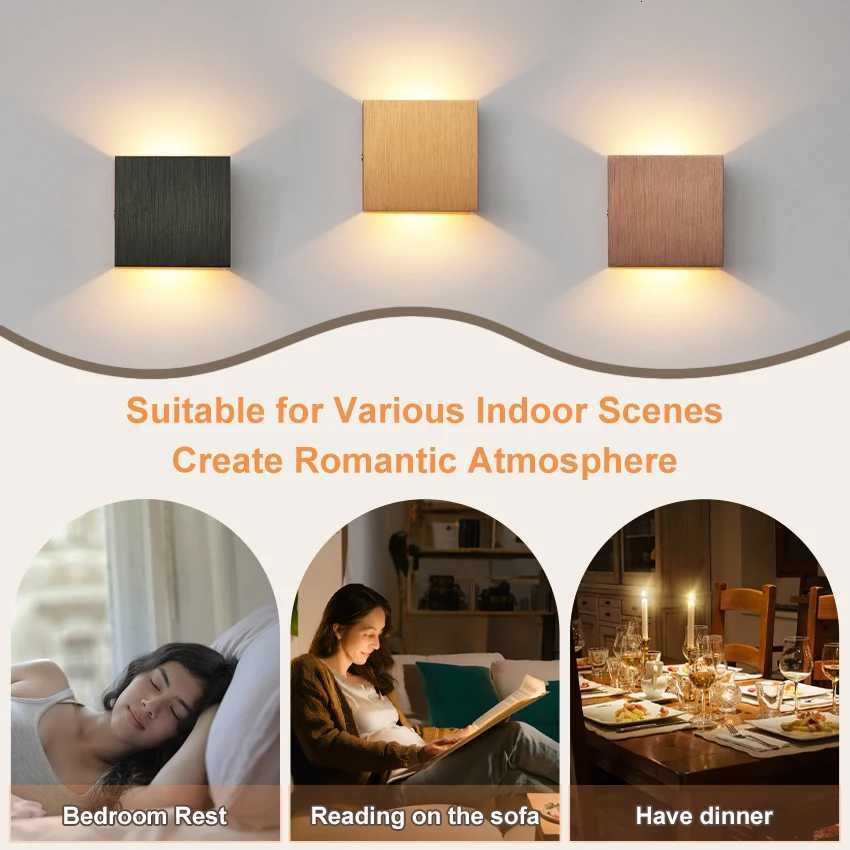 6W Led Wall Sconce Light Decor Wall Lamp Living Room Bedroom Indoor Wall Light For Home Brushed Aluminum Wall lighting Fixture M251126