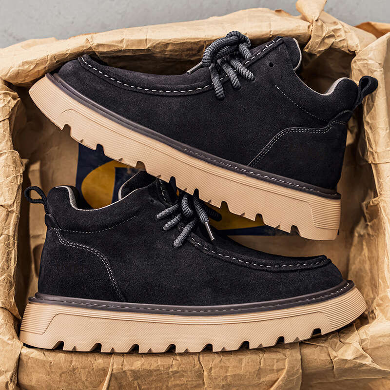 Free shipping designer new Autumn Winter High Top 2025 New Suede Thick Sole Sneakers Fashion Trendy Men's Versatile Sports Casual Shoes without b