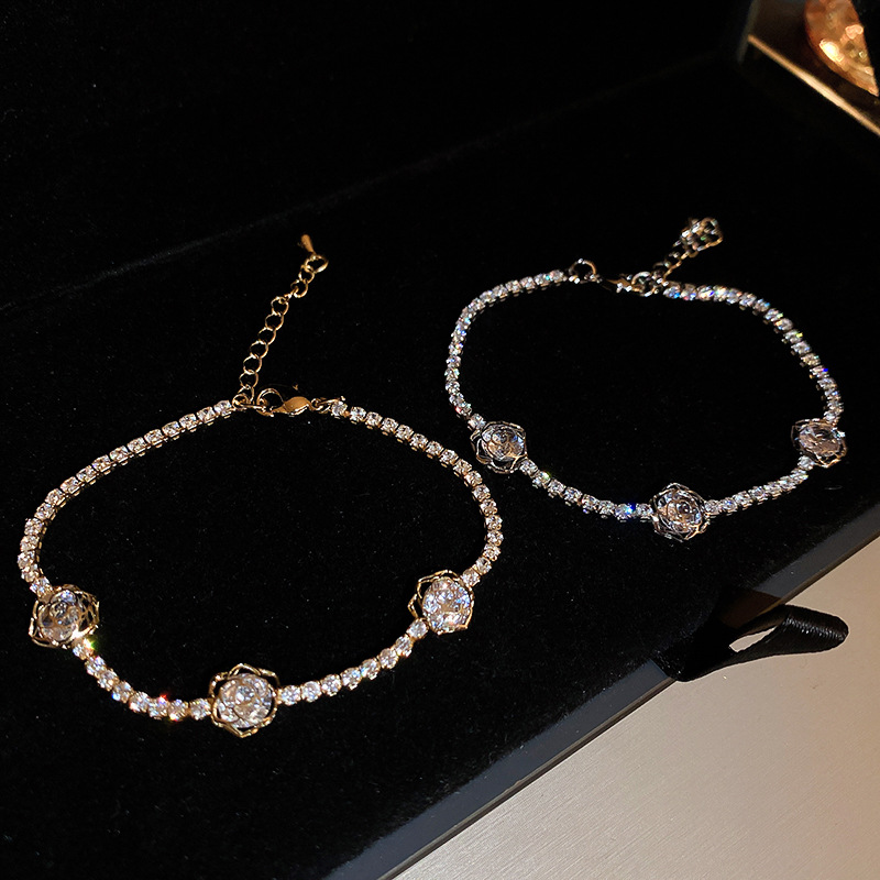 Light Luxury Zircon Flower Hollow Unique Design Pastoral Style Bracelet Niche Temperament Simple Jewelry Wholesale for Women - view 8