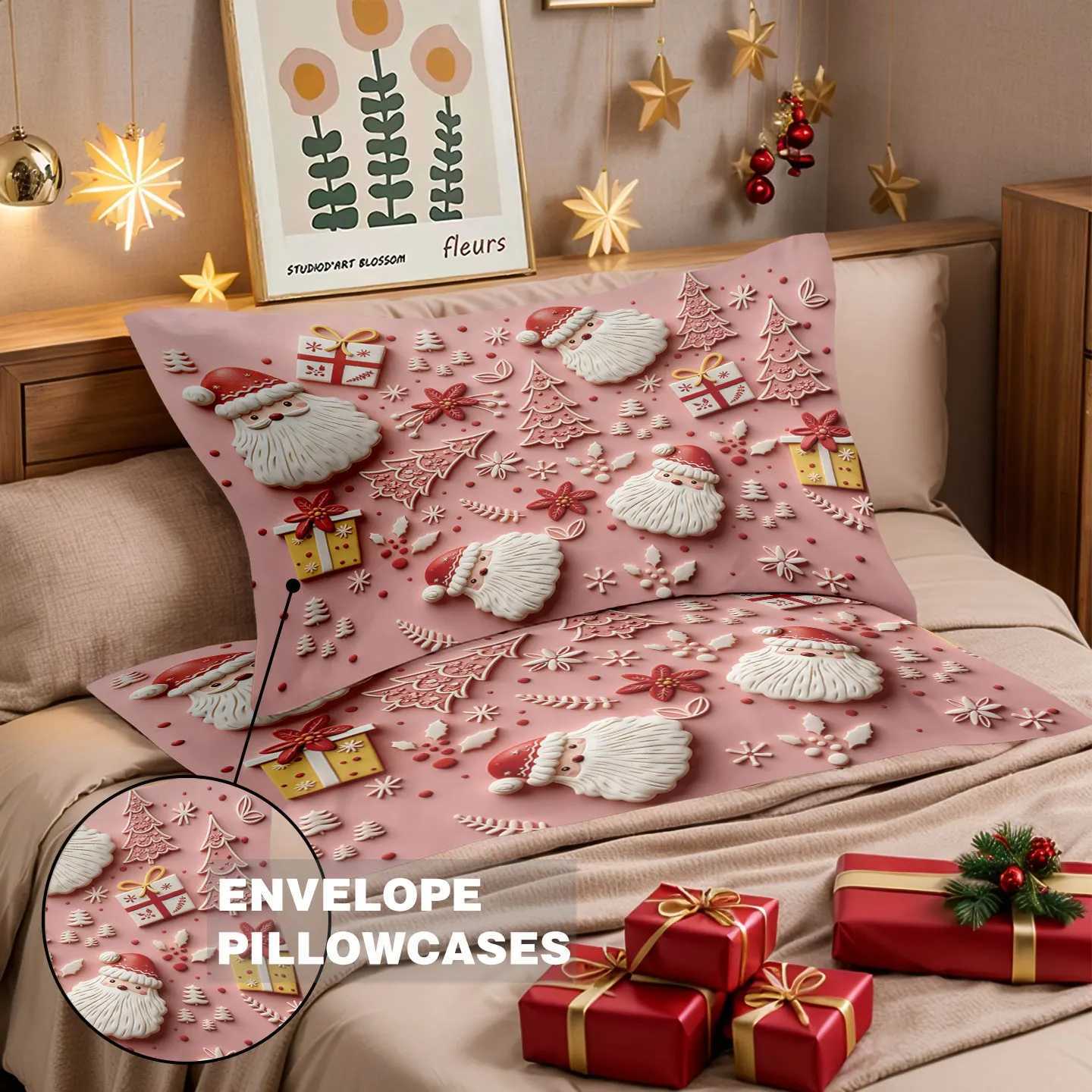Christmas 3pcs Merry Christmas Imitation Relief Print Ccoreless Quilt Set Multi Size Bedrooms Bedding Decoration Soft Machine Washable Y251126