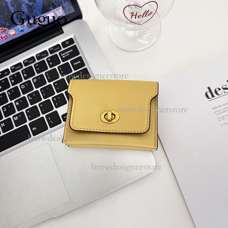 Guguo Designer Luxury Metal Buckle Wallet New Fashion Multi Compartment Women's Card Bag Unique Dopamine INS Korean Short Handbag Coin Bag Key Ba