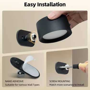 LED Wall Sconces Light Touch Control Double Head Wall Lamp 360 Rotatable 3Colors Wall Lights Wireless Night Lights For Bedroom M251126