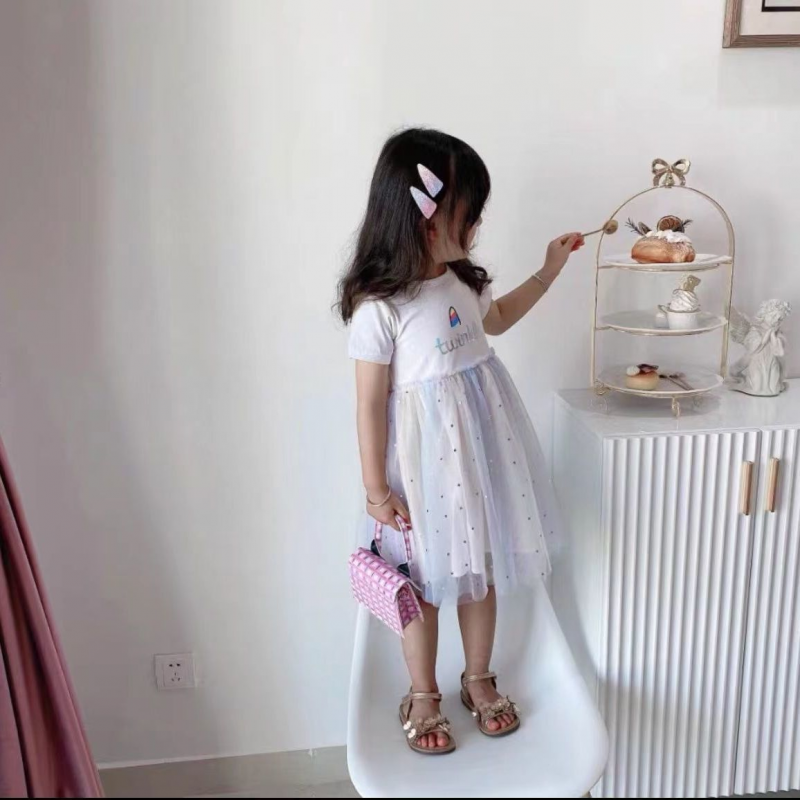 DISNEY Kids designer clothes baby girl dress Princess Skirt A-line Skirt Birthday Party Dress summer children's baby thin gauze dress unicorn rai