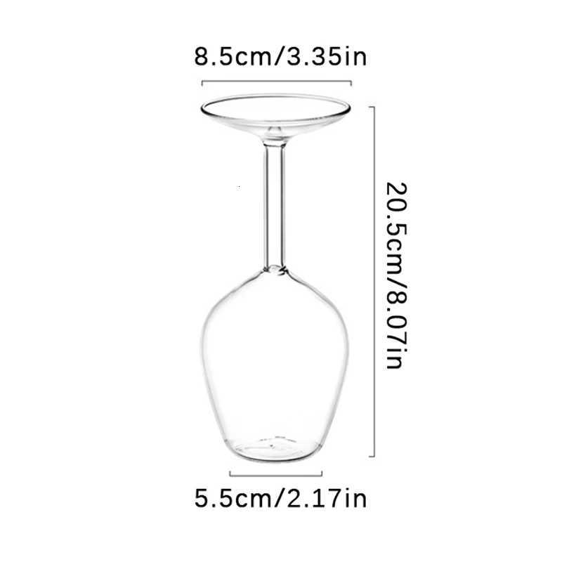 Creative Upside Down Goblet Wine Cup Funny Party Glassware Wedding Flutes High Borosilicate Glass Inverted Wineglass C251126