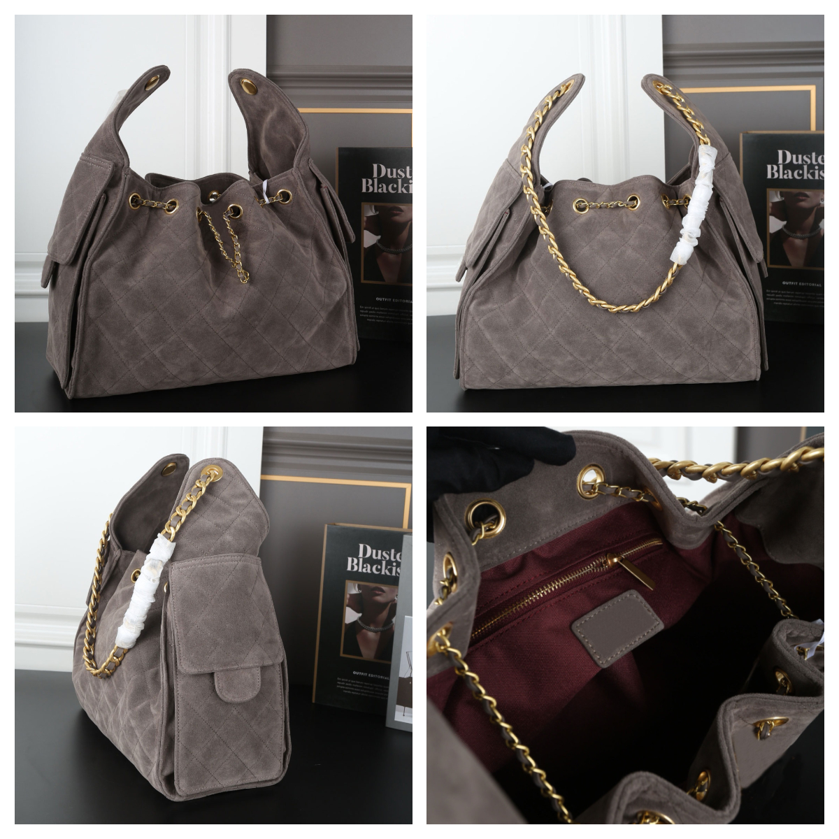 Top quality 25c Hobo bag Luxury Deaigner bag brown Suede bag 25 bag Women Large Chain Shoulder Underarm bags Drawstring Tote bag Trendy Shopping Handbag Weekend bag