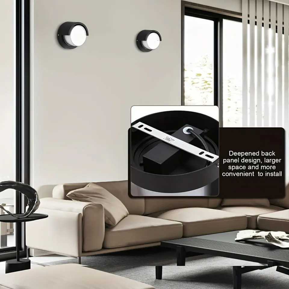 Waterproof Wall Lamp LED Bedroom Living Room Lamp Home Outdoor Lighting Circular Moon Lamp Wall Decoration Creativity 90-265V M251126