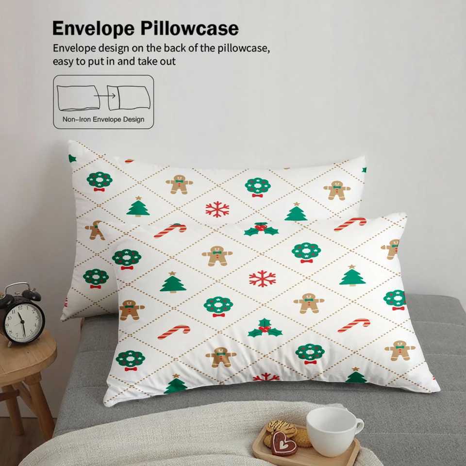 Christmas Christmas Bedding Set Soft Polyester Duvet Cover Set Quilt Cover With Pillowcase For Bedroom Decor Christmas Gift For Girls Y251126