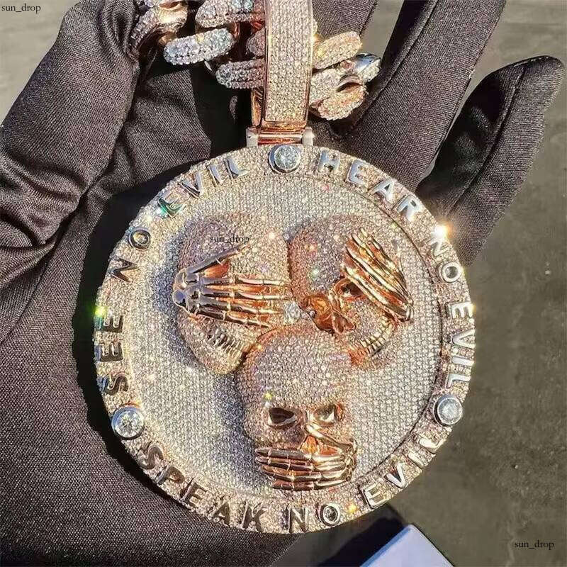 Custom Hip-Hop Jewelry VVS Moissanite Moissanite Name Logo Iced Out Pendant