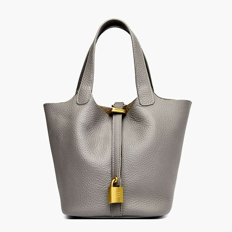 Cross-Border Bucket New Genuine Leather Crossbody Simple Texture Handbag Fashion Bag Commuter Women Clearance Sale 1309