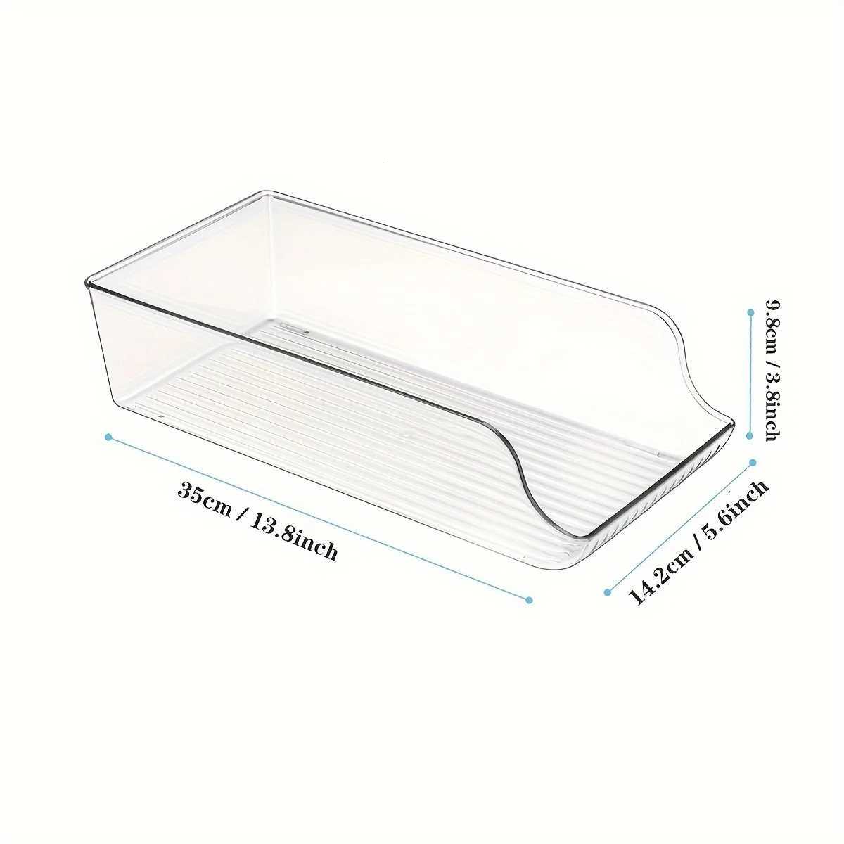 1/2 Pack Drink Dispenser Organizer for Refrigerator Clear Plastic Tall Skinny Soda Pop Cans Holder Container Storage Bin Y251126