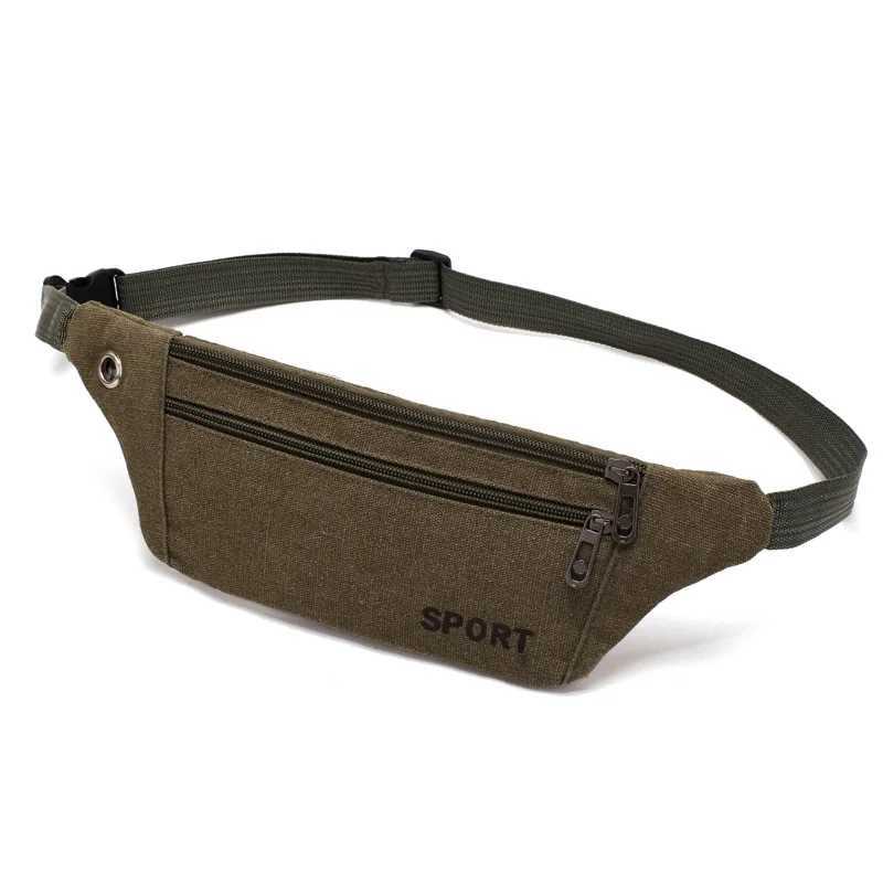Multi-Pockets Fanny Pack Pouch Bag Outdoor Sports Women/Men Waist Packs Hip Purse Satchel Canvas Belt Bags Casual WalletT251126