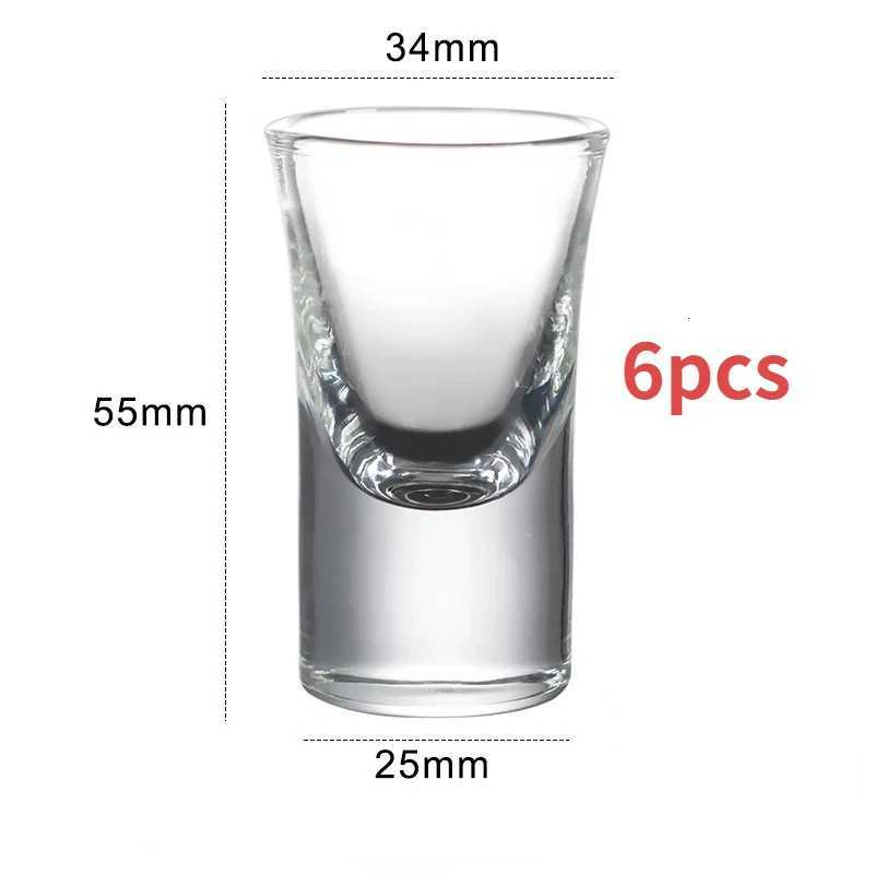 6PCs Glass Set Transparent 15ml Shot Glass Thickened Bottom Liquor Cup Bullet Cups One Mouth Small Cup Wine Drinkware Wholesale C251126