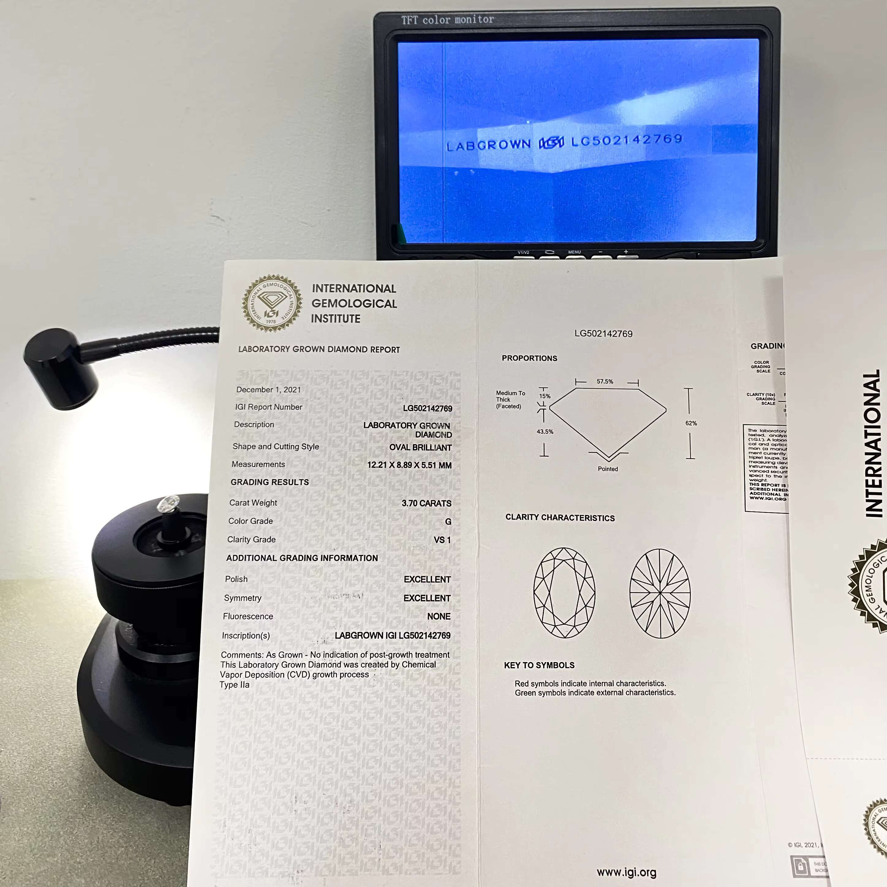 Factory Direct Sale G Color 3.7ct Oval Old European Cut Lab Grown Diamond Real CVD Diamond IGI GIA Certificate Twinkle Diamonds