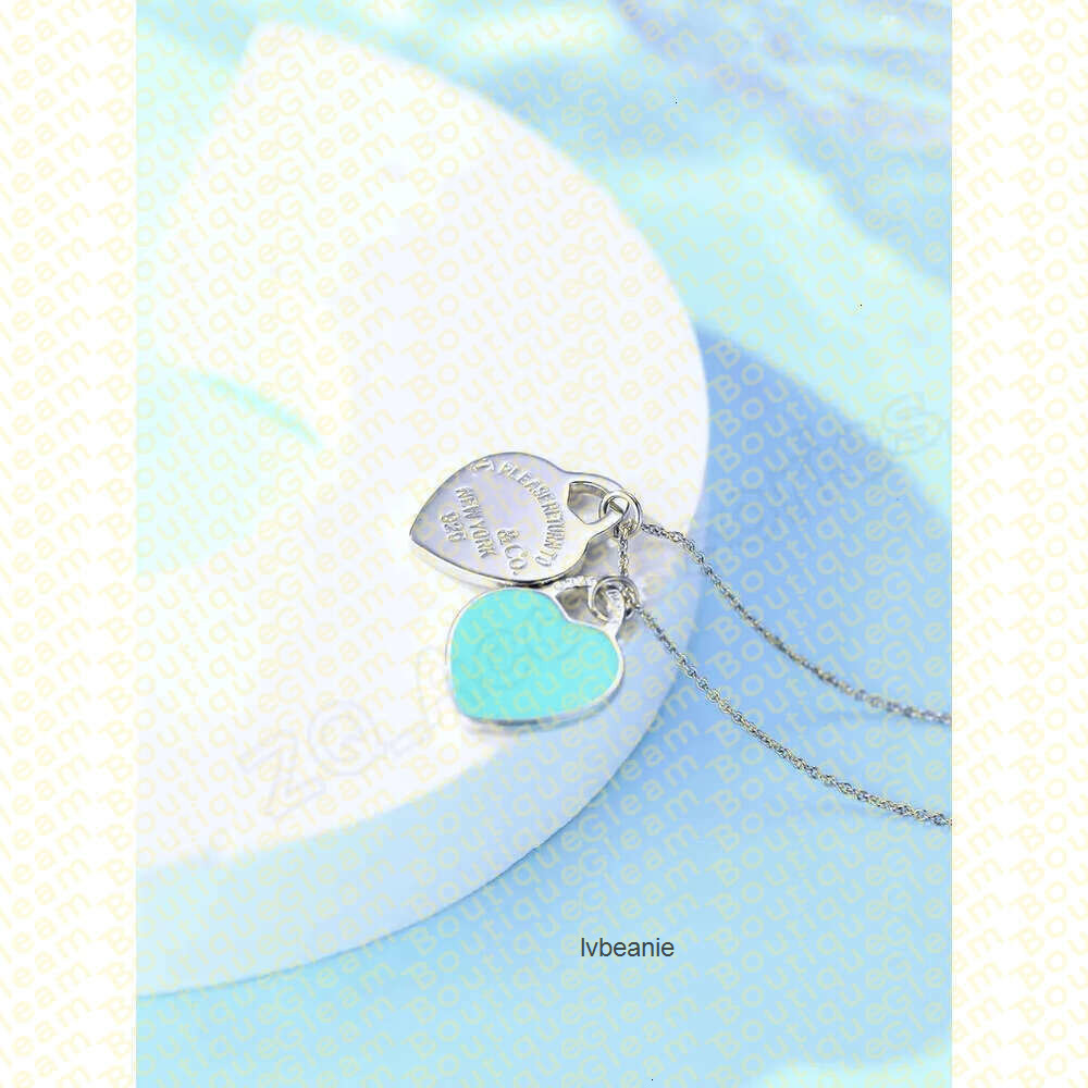 and co necklace designer jewelry s925 sterling silver enamel double heart peach collar tifannys jewellery chain fashion gift box 43 4ni5 tiffanyx co tiffanies ZZP5