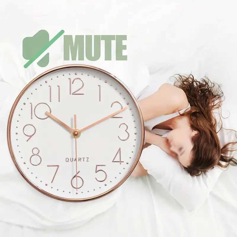 8 Inch Mute Quartz Wall Clock Cubic Digital Clock Living Room Bedroom Wall Clock Simple Digital Clock Home Decorations C251126
