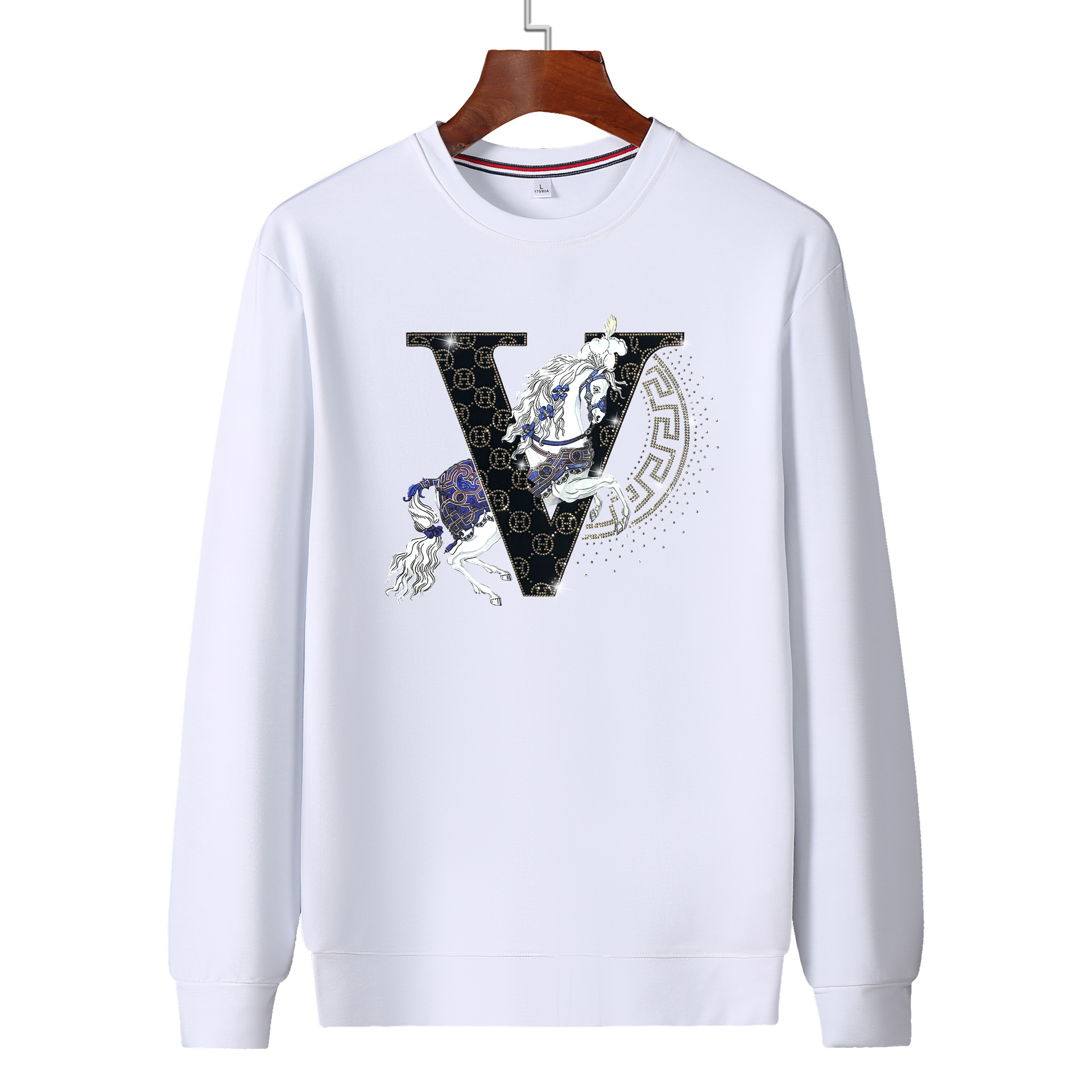 Designer Men's Hoodies Rhinestone new presbyopic letter Crewneck Sweatshirts for Men Women Vintage Breathable Loose Fit High Street casual Pullov