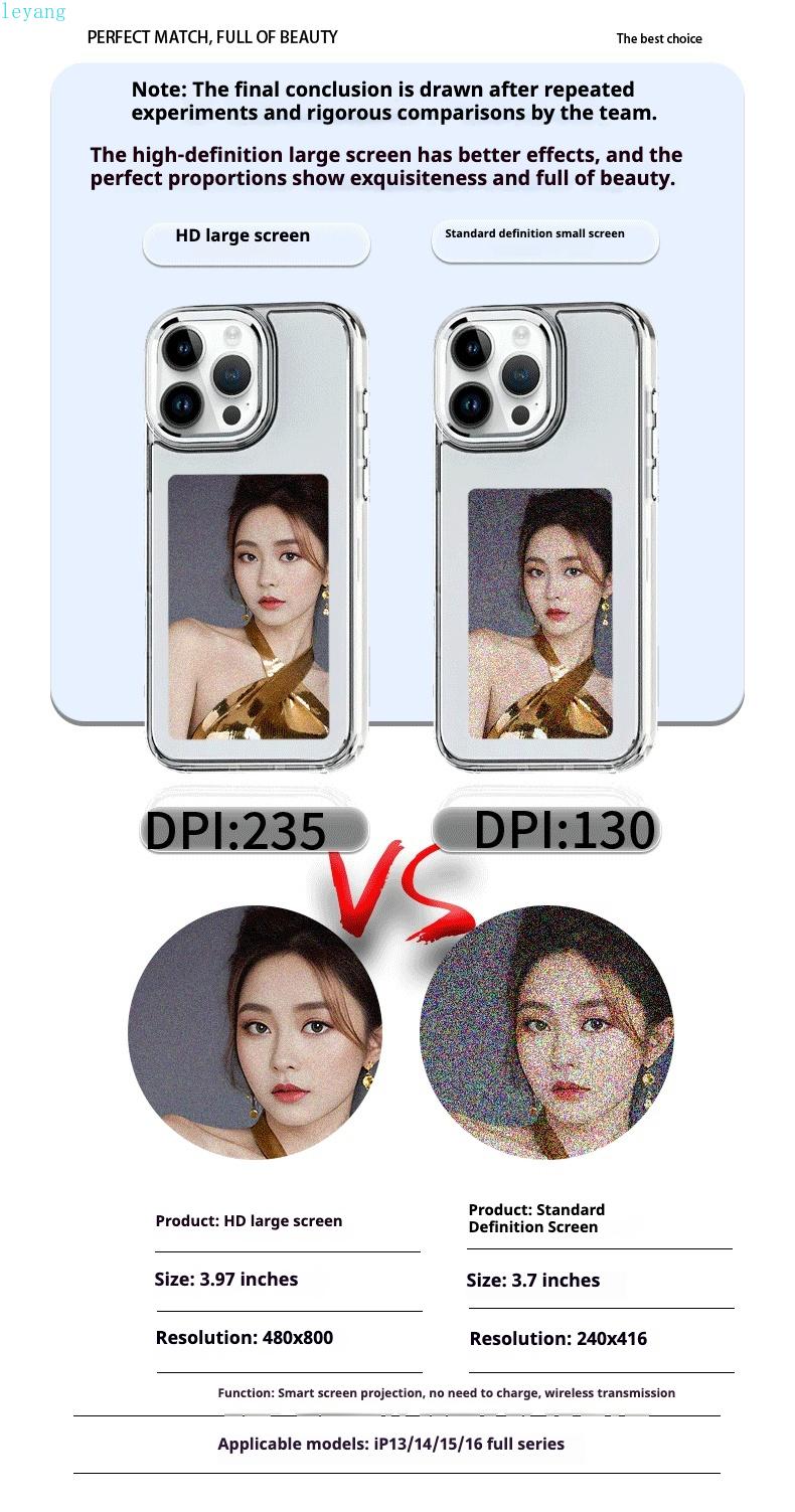 New 3.97-inch high-definition ink screen phone case suitable for Apple iPhone 16/15/14/13 Pro Max NFC screen projection case