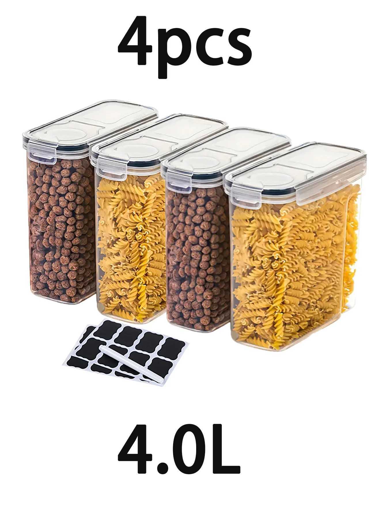 4pcs4l Large Food Storage Containers With Lids Airtight Food Storage Containers For Kitchen Pantry Organization And Storage Y251126