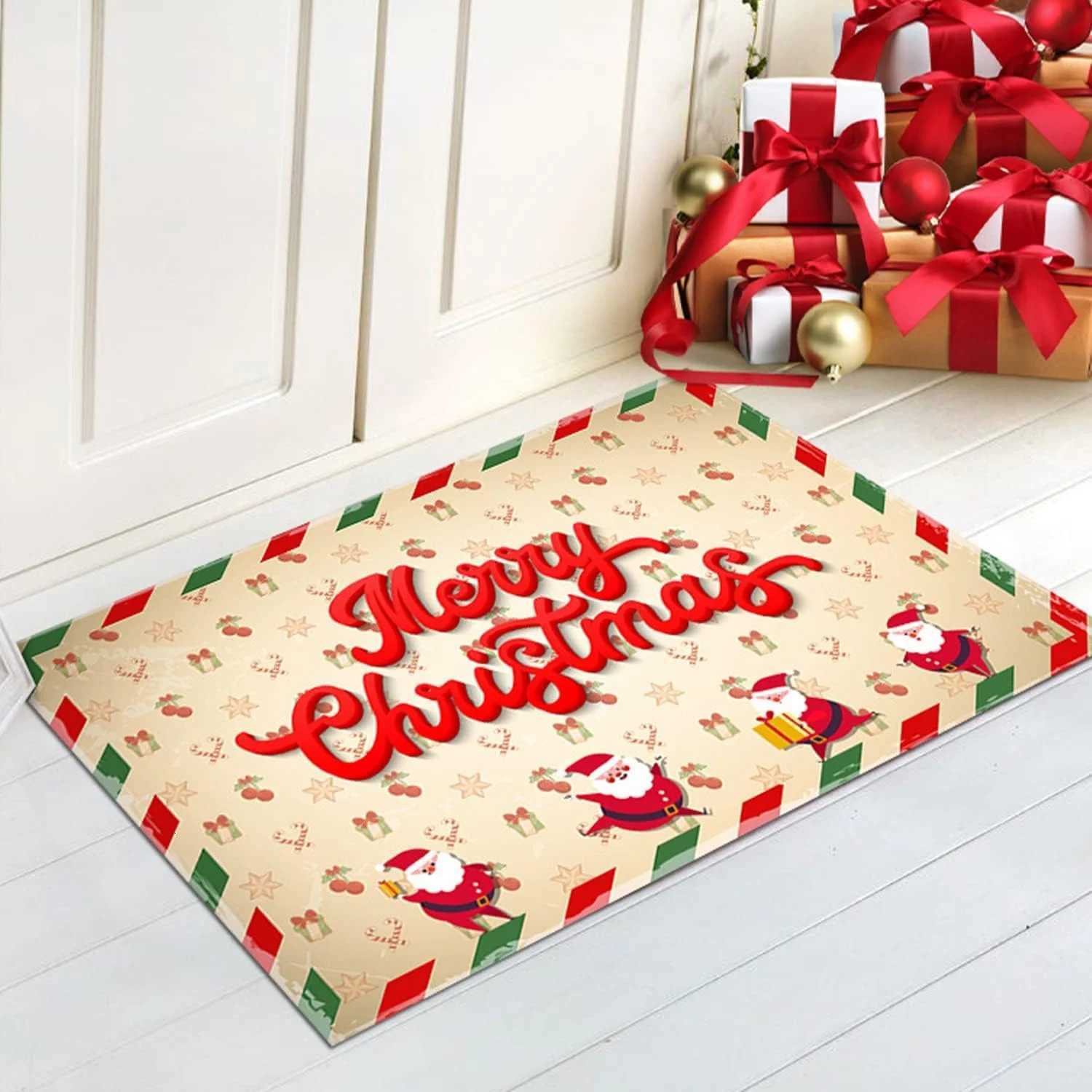 Christmas Holiday Welcome Rug Doormat Festive NonSlip Door Rug for Living Room Bedroom Kitchen Entrance Home Seasonal DecorM251126