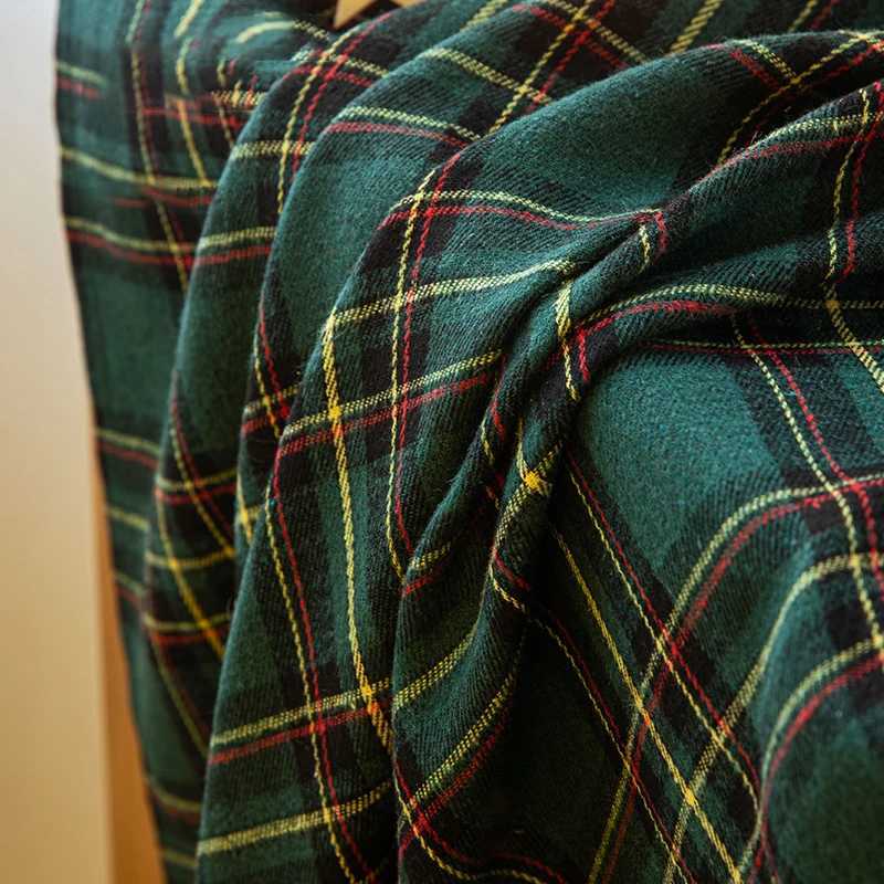 Christmas 1Panel Christmas Curtain American Retro Checkered Curtains for Bedrooms Living Rooms Festive New Year Xmas Atmosphere Decoration Y251126