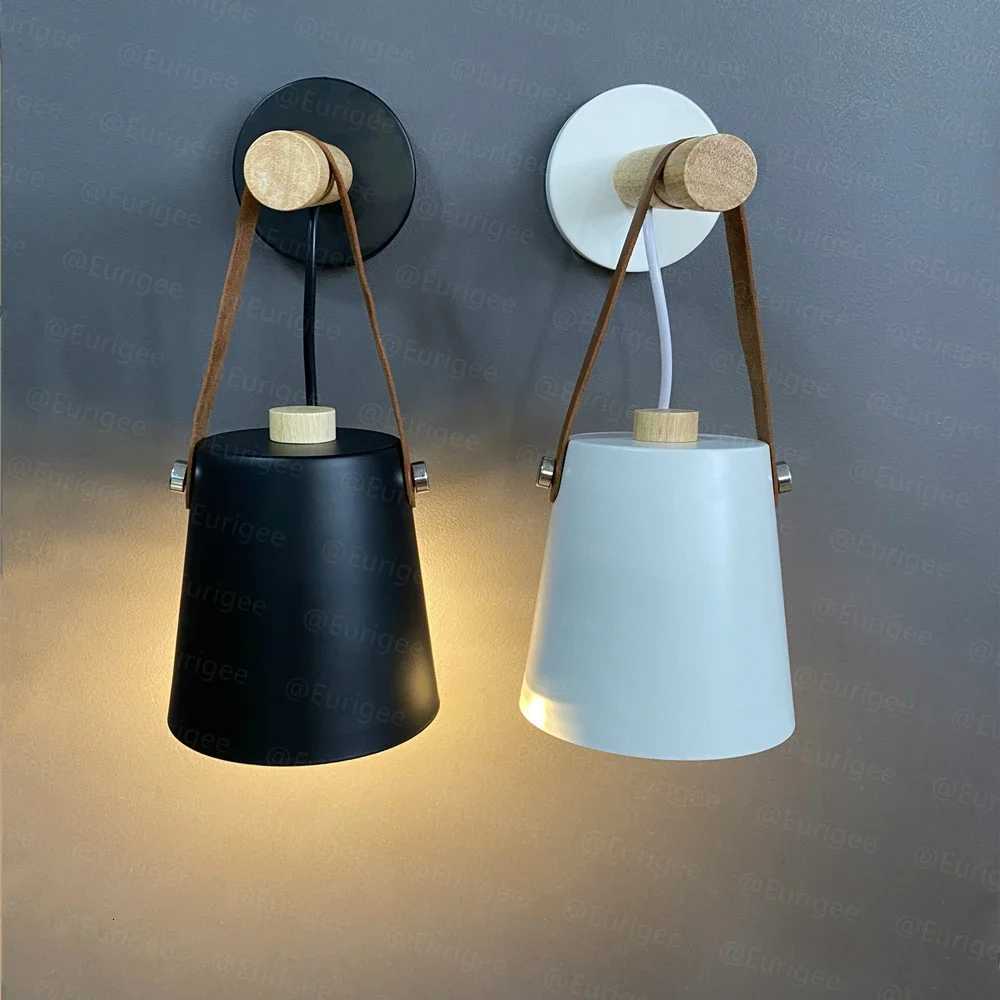 Hot Modern Wall Lamp Wood Iron Led Sconce Bedroom Decor Lighting Bedside Study Leather Hall Aisle Corridor Reading Indoor Light M251126