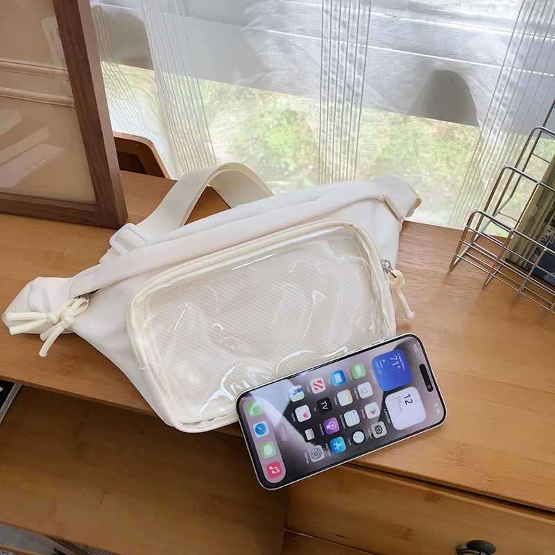 Ita Fanny Pack Waterproof Portable Fashion Clear Window Pins Ita Crossbody Bag Girls Soft Casual Designer Waist Bag Belt PouchT251126