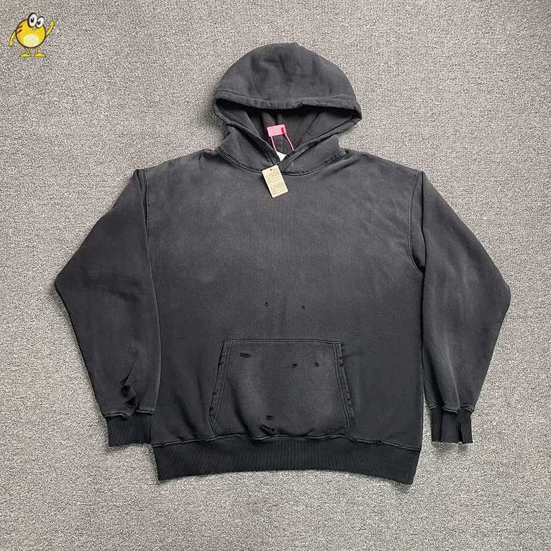 Fashion Heavy Fabric Oversize SAINT Print Hoodies Men Woman Winter Vintage Washed Damaged Best Quality Pullover Sweatshirts Hooded Y251125
