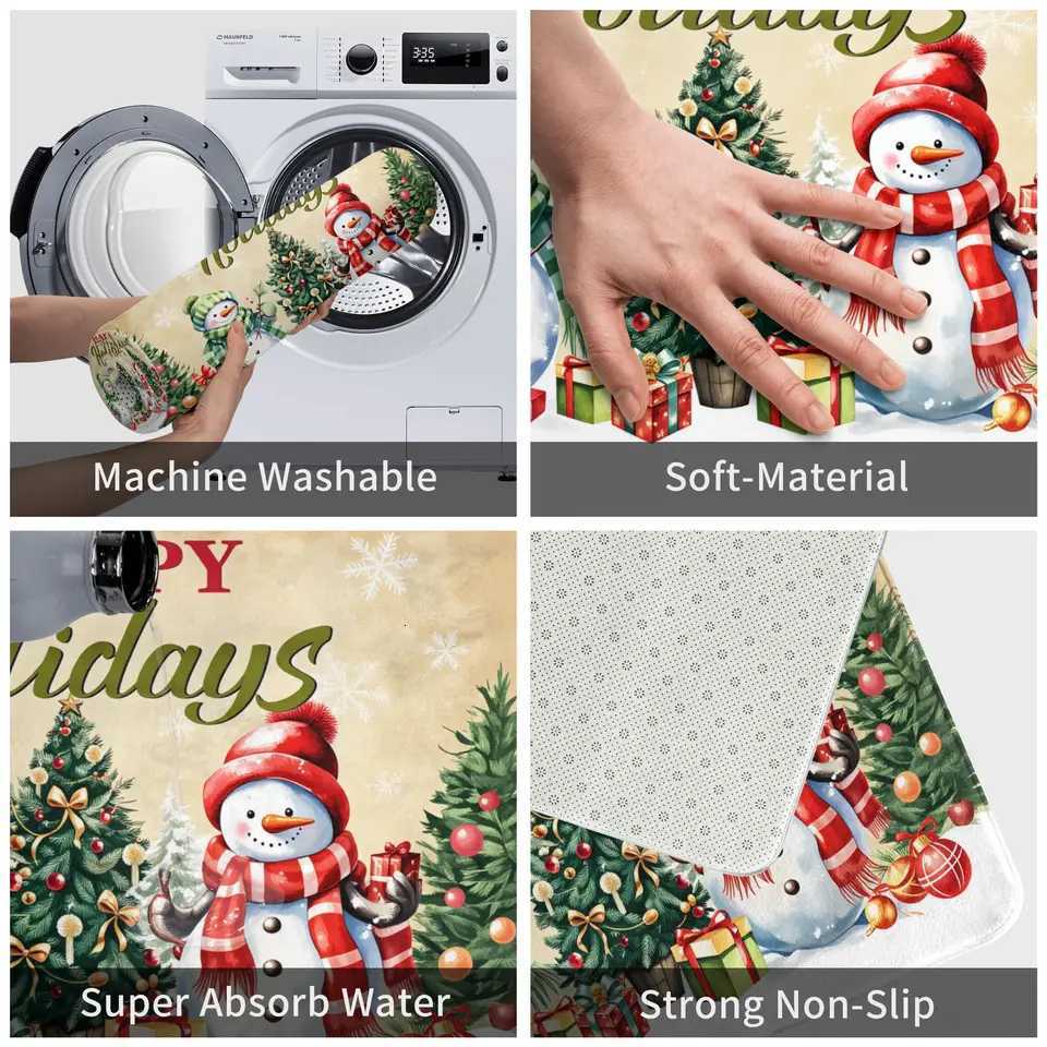 Happy Holidays New Year 2026 Floor Door Kitchen Bathroom Mat Anti-Slip Outdoor Doormat Living Room Entrance Carpet RugM251126
