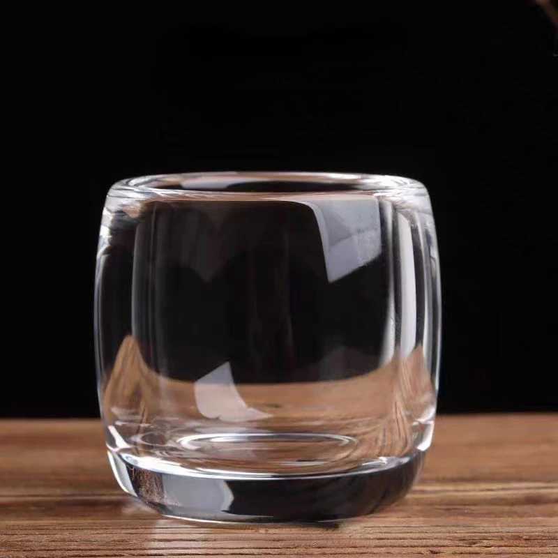 80ml Crystal Glass Tea Cup Thickened Wine Cup Transparent Master Cup Wholesale Cups Single Tea Set Glass Cups Gifts for Wedding C251126