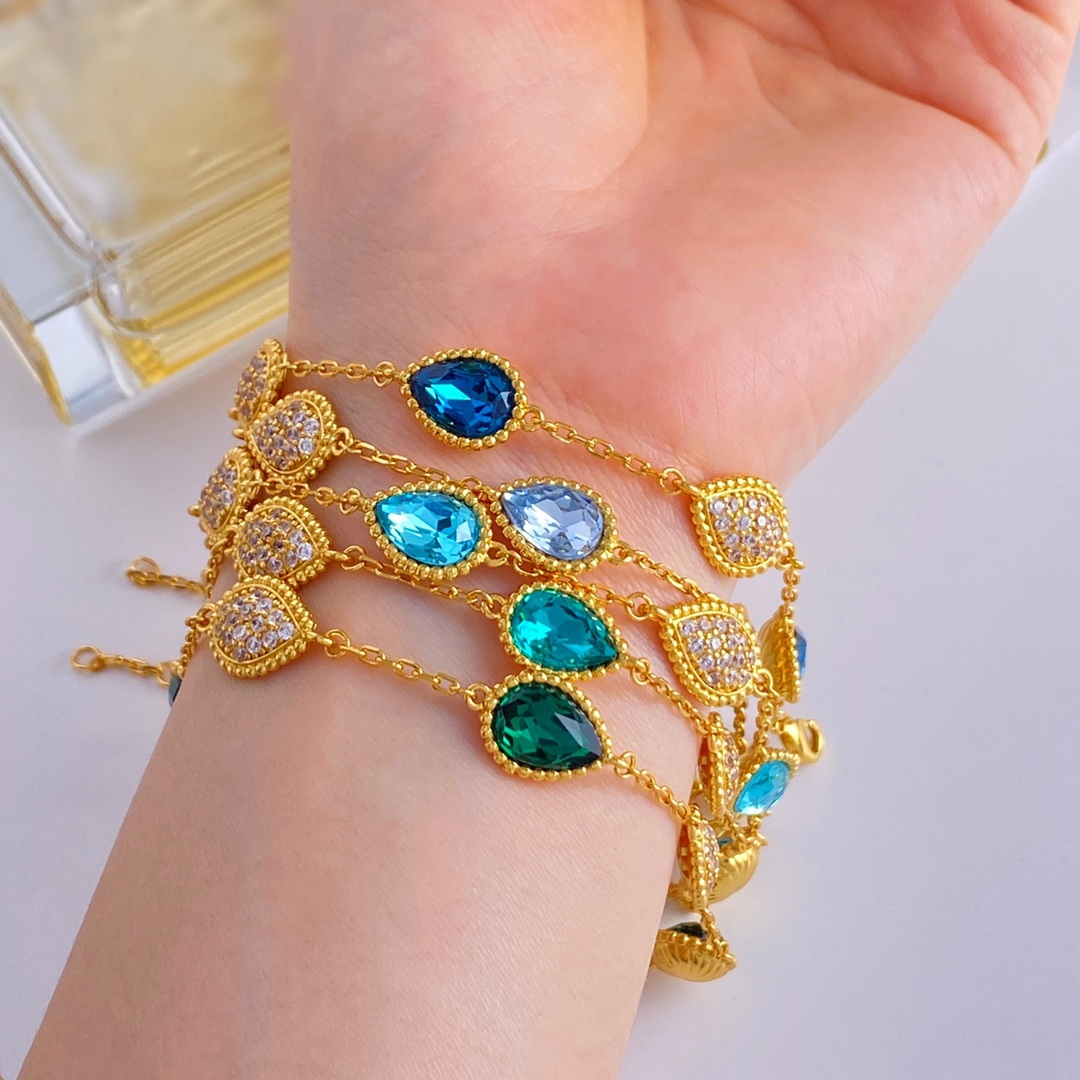 ADITA Designer 5 drops bracelet for women with crystals jewelry 18K gold plated with box 010