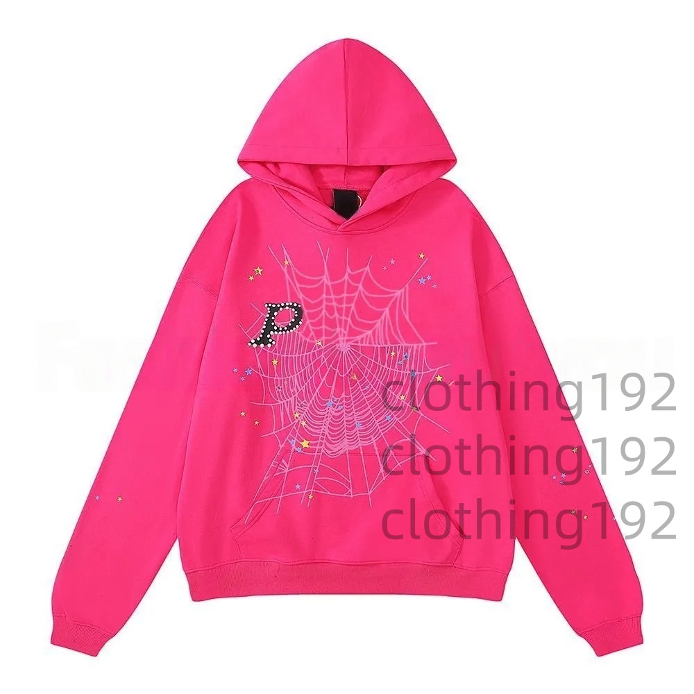 Hoodies Young Thug Men Women Hoodie High Quality Foam Print Spider Web Graphic Pink Sweatshirts Y2k Pullovers S-2Xl Designer Hoody Tracksuit 154 168002