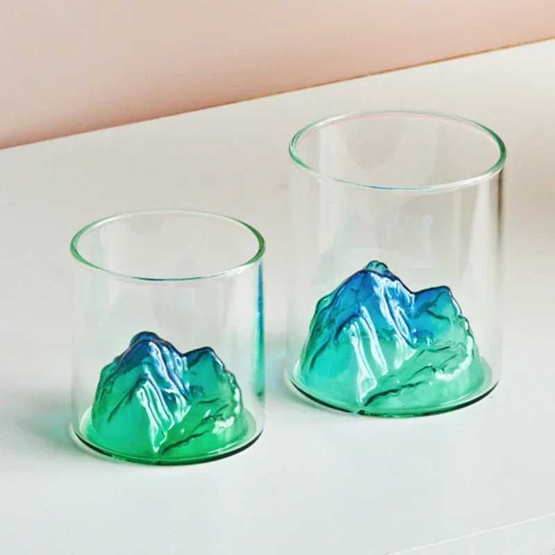 Small Transparent Glass Coffee Cup Mountain Glass Whisky Heat Resistant Tea Drink Milk Juice Cup Cups Drinking Glasses C251126