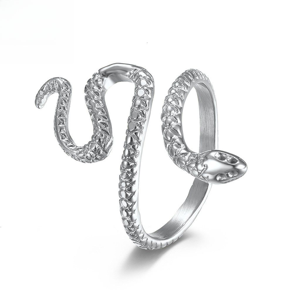 Jewelry rings Designer European And American Style Stainless Steel Snake-Shaped Women's Ring Water Venom Beauty Enchanting Small Snake Daily use 