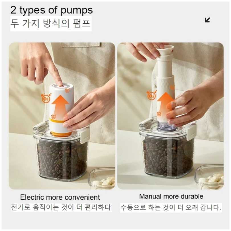 Vacuum Sealed Tank Coffee Beans Vacuum Jar Kitchen Cereals Storage Box Airtight Container Moisture-Proof Sealed Canister for Tea Y251126