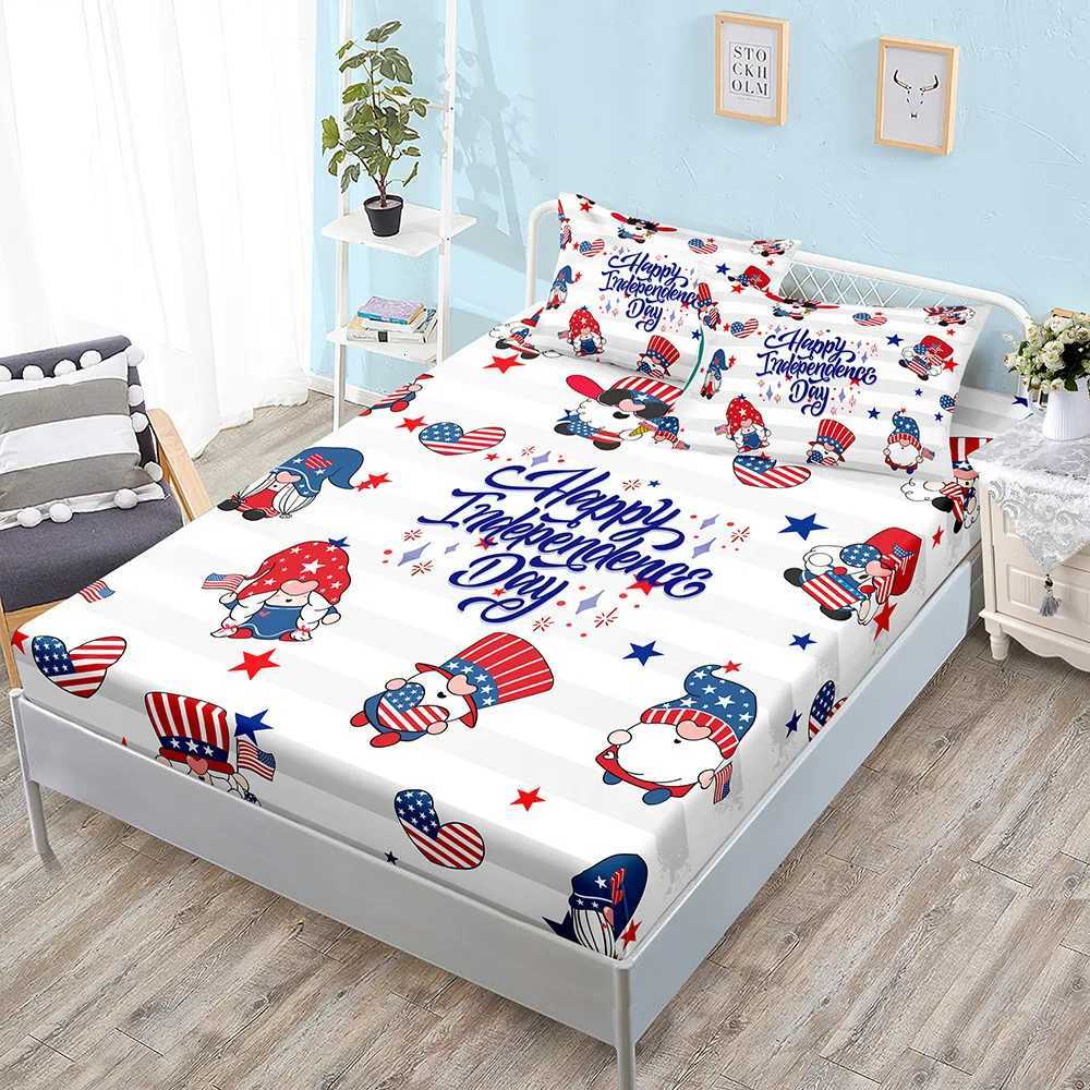 Christmas Santa Claus Printed Bed Sheets Snowflakes Christmas Trees Elk Elastic Bands Bed Sheet Pillowcases Home Decor Fashion Bedding Y251126