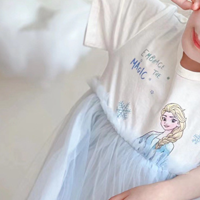 Disney Princess Skirt Beach Dress Birthday Party Dress Baby Designer Clothes Summer Elsa Baby Children's Clothing Mesh Children's Skirts Puf