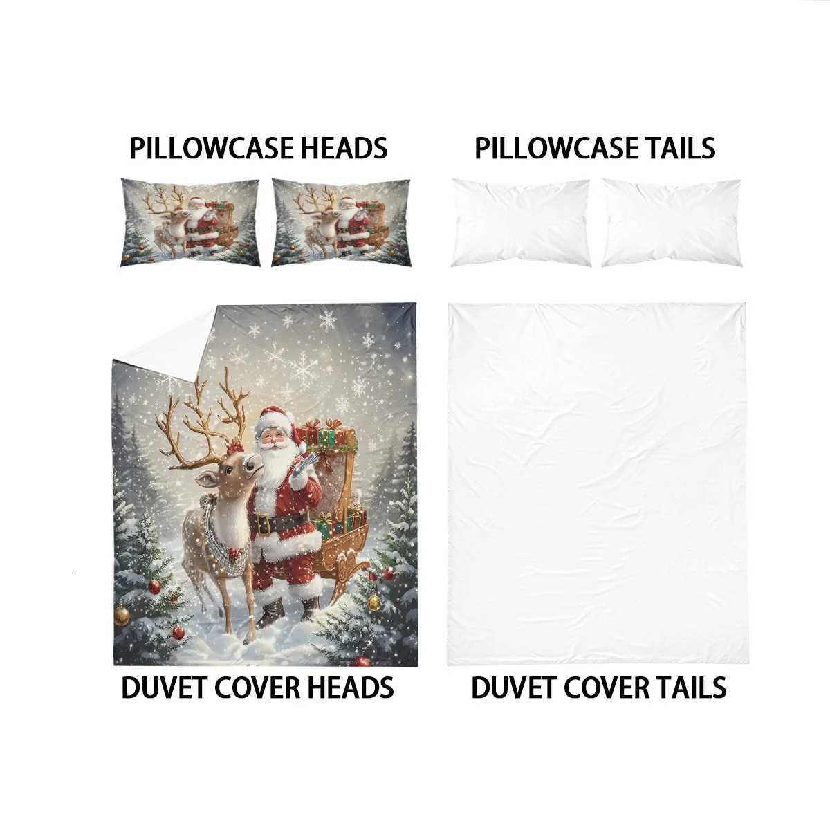 Christmas Santa Claus 3D Printed Bedding Set Cozy Duvet Cover Set King Queen Twin Single Size New Year Christmas Gift Bedroom Decoratiom Y251126