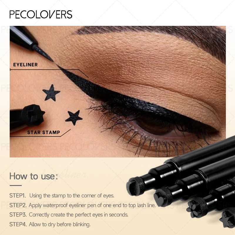 Fast Dry Double Head Eyeliner Stamp Seal Pen Long LastingEye Liner Liquid Black Pencil Make-up for Women CosmeticsT251126
