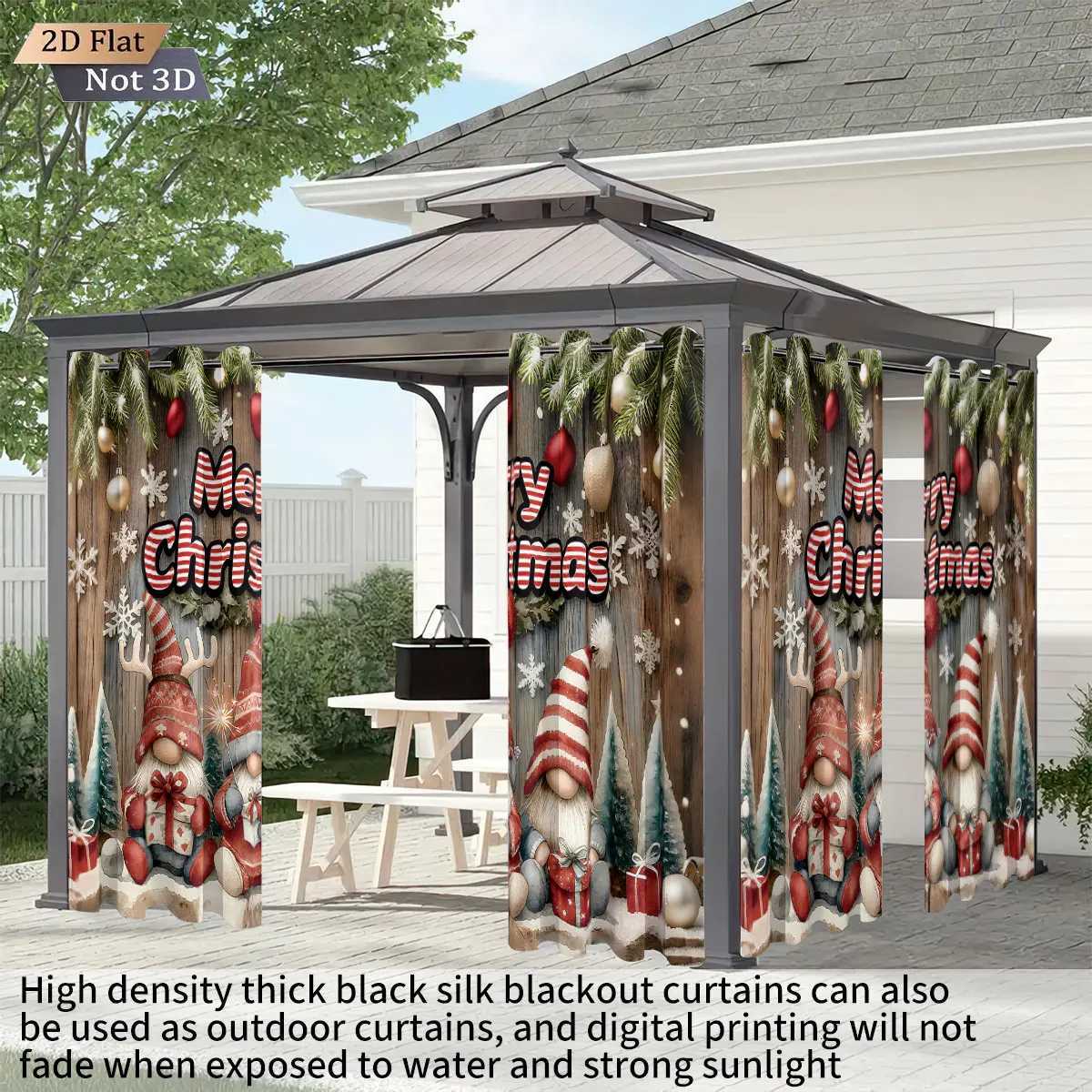 Curtain Christmas 2pcs Merry Christmas goblin print blackout curtains multi size living room insulation holiday decoration easy installation Y251126