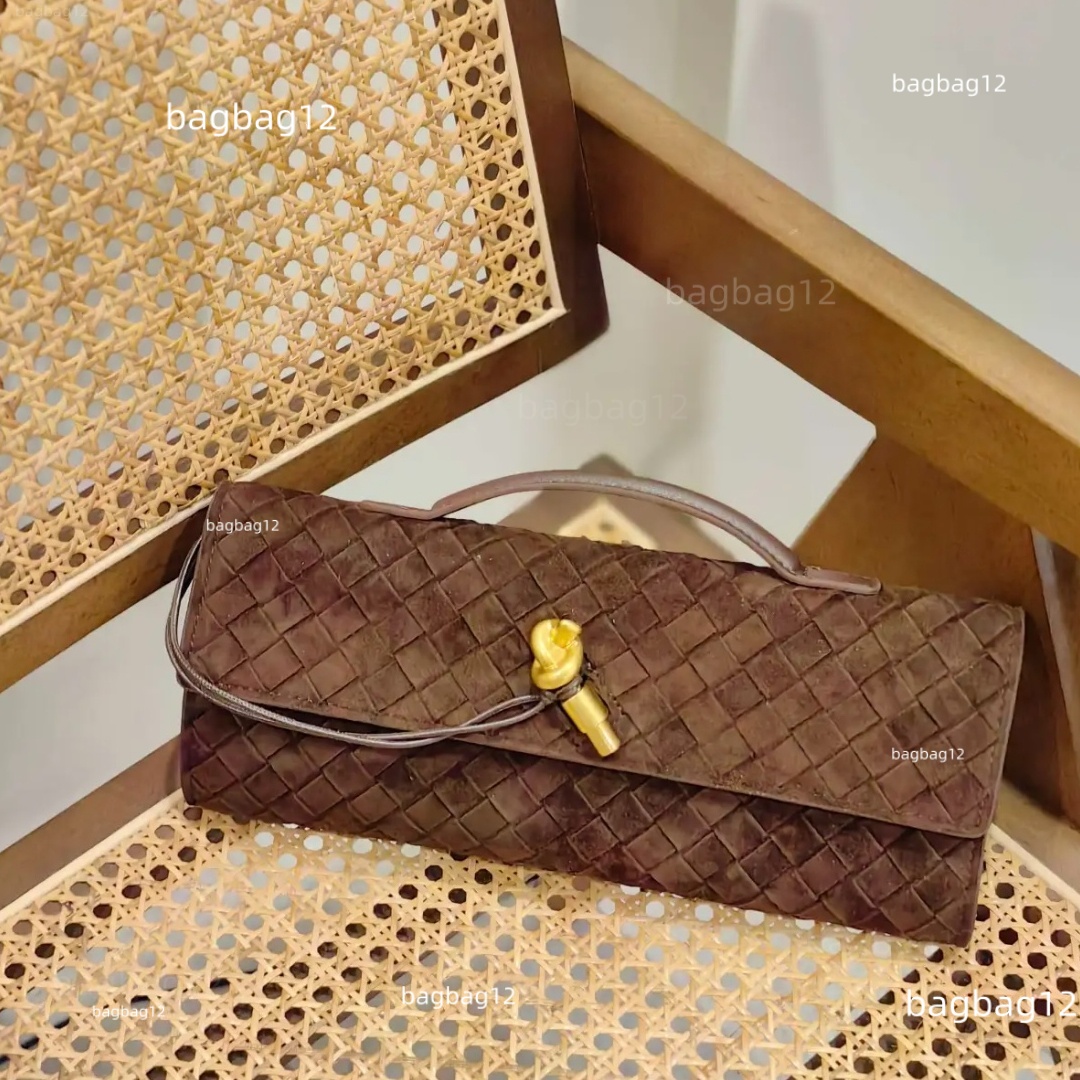 10A Top Quality Designer Handbag Suede Woven Bag Evening Handbag Luxury Genuine Leather Crossbody Bag Womens Square Bag Andiamo Bag