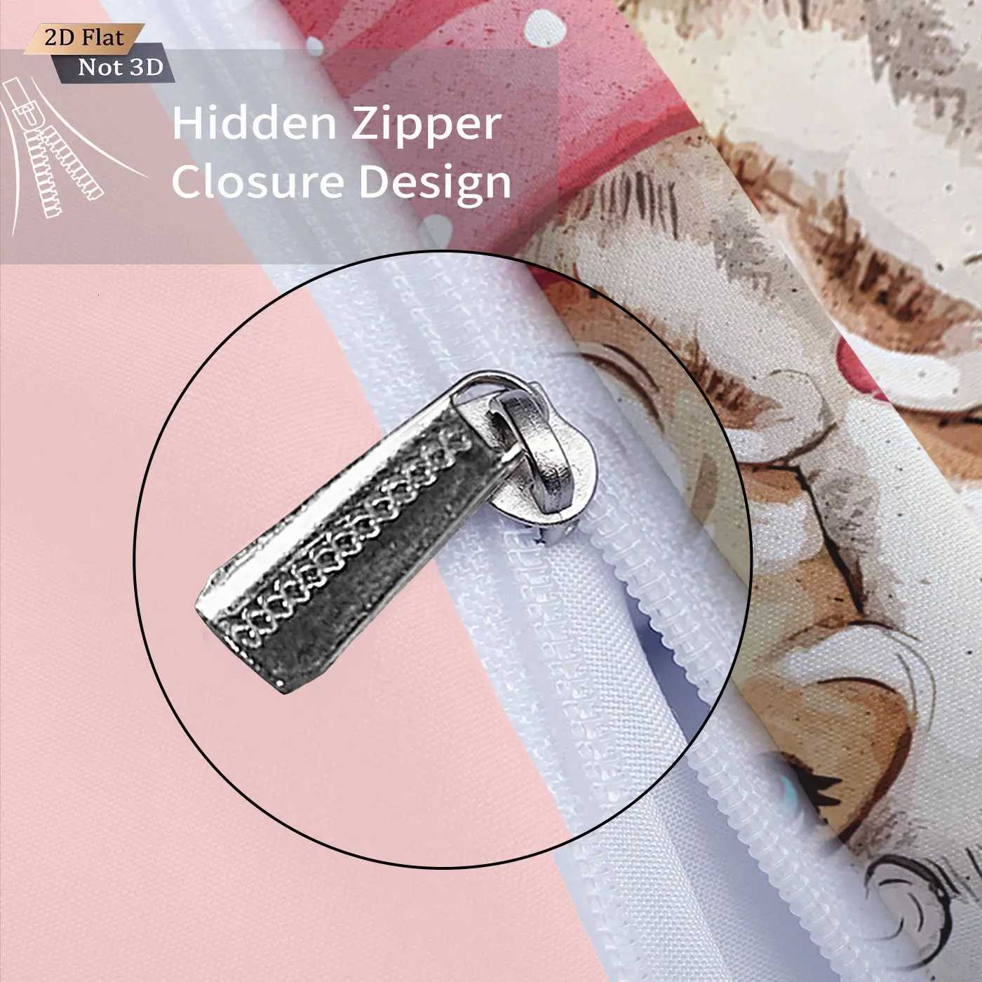 Christmas 3pcs Merry Christmas Pink Santa Claus Printed Chipless Bedding Set Multi Size Bedroom Bedding Decoration Machine Washable Y251126