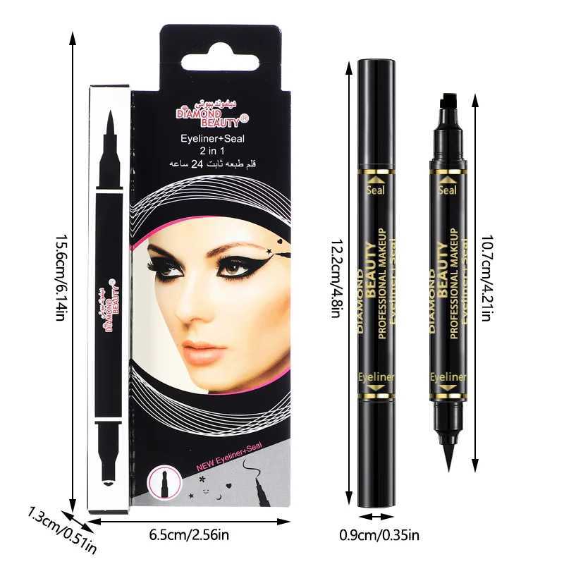 Double Head Star Print Love Eyeliner Pen Waterproof Mud Free New Palm Embellishment Eye Tail Eyeliner PenT251126