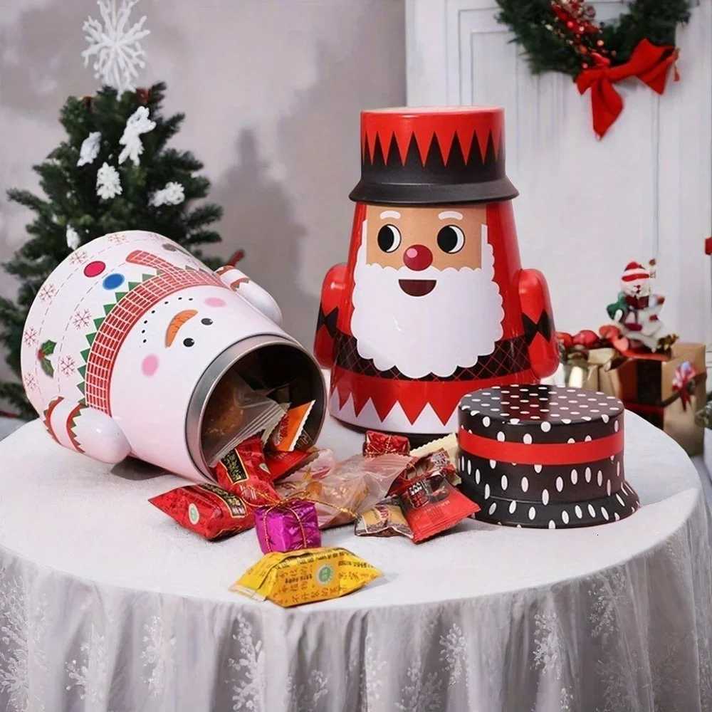 Christmas Cookie Tins with Lids for Gift Giving Small Xmas Tin Containers Round Metal Christmas Tins Empty Cookie Jar Y251126