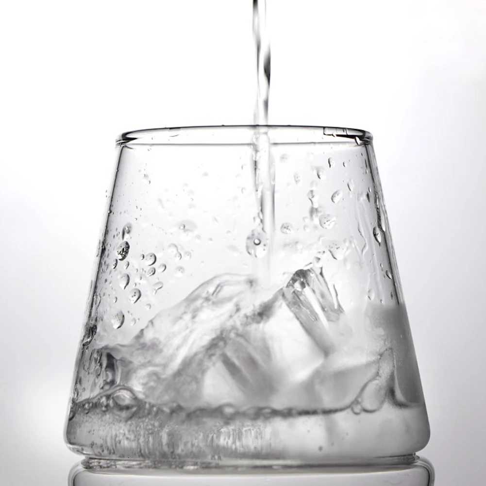 Creative Mountain Shape Water Cup Japanese Transparent Glass Cup Juice Tea Wine Glass Coffee Mug Drinking Cup Whiskey Glass C251126