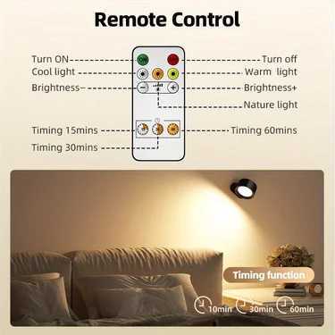 LED Wall Sconces Light Touch Control Double Head Wall Lamp 360 Rotatable 3Colors Wall Lights Wireless Night Lights For Bedroom M251126