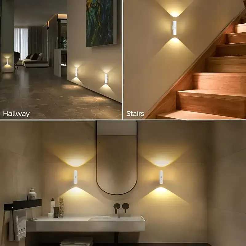1/2/4/6PCS Wall Mounted Induction Lights with USB Charging and Adjustable Dimming Suitable for Bedrooms and Living Rooms M251126