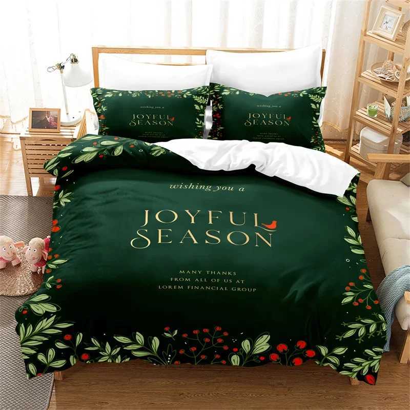 Christmas Christmas Green Duvet Cover Fashion Girls Boys Bedding Set Queen Double Bed Set Comforter Set Children Bedding Duvet Cover Y251126