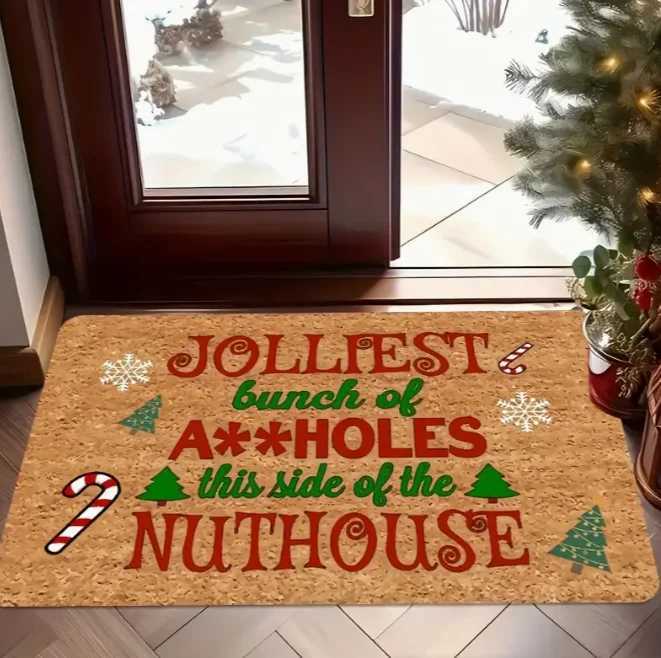 Christmas Welcome Mat with Absorbent Very Suitable for Areas with High Foot Traffic on The Entrance Terrace Holiday Gift RugsM251126